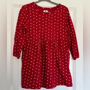 Gap Organic Cotton Heart Print Skater Dress, 3T